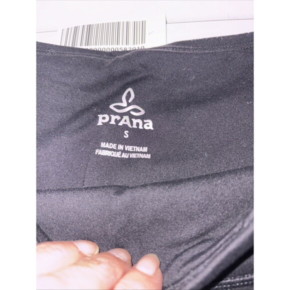 Prana Cropped Activewear Leggings Black Size Small Compression - Picture 2 of 5